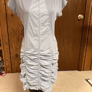XCVI Wearables Dress Sz Medium Grey Short Sleeve Mini Ruched Style 3214 Sporty